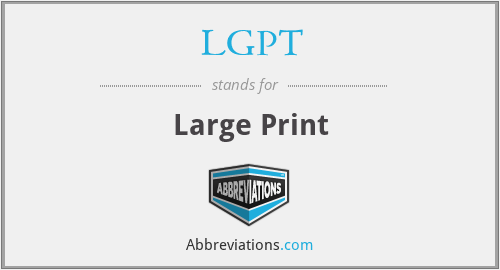 LGPT - Large Print