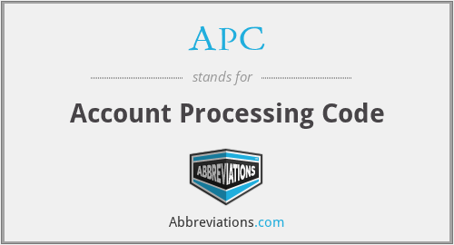 APC - Account Processing Code