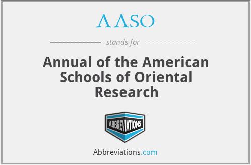 AASO - Annual of the American Schools of Oriental Research
