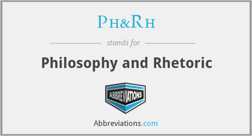 Ph&Rh - Philosophy and Rhetoric