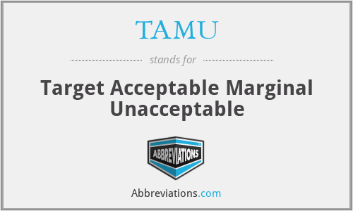 TAMU - Target Acceptable Marginal Unacceptable