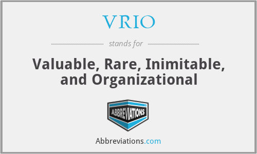VRIO - Valuable, Rare, Inimitable, and Organizational