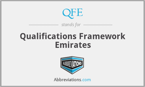QFE - Qualifications Framework Emirates