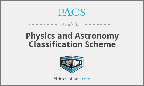 PACS - Physics and Astronomy Classification Scheme
