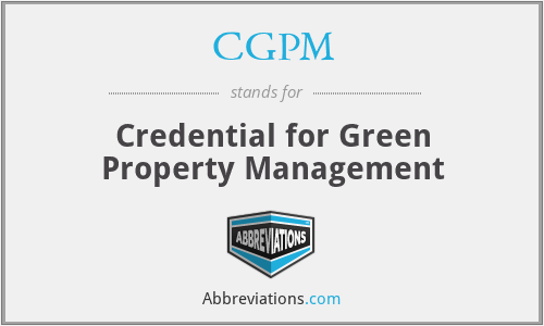 CGPM - Credential for Green Property Management