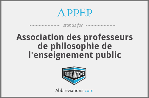 APPEP - Association des professeurs de philosophie de l'enseignement public