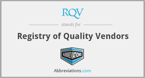 RQV - Registry of Quality Vendors