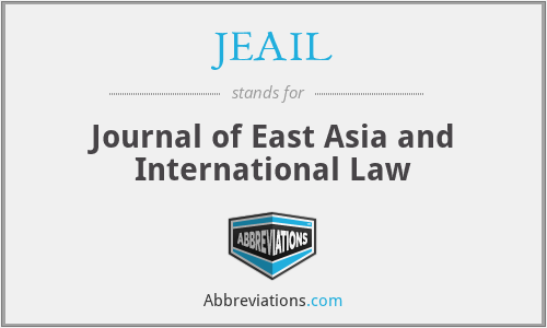 JEAIL - Journal of East Asia and International Law