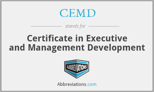 CEMD - Certificate in Executive and Management Development