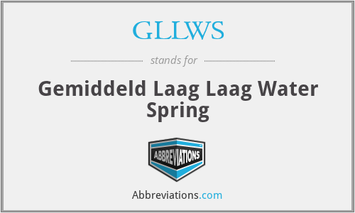 GLLWS - Gemiddeld Laag Laag Water Spring