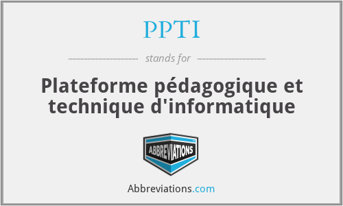 PPTI - Plateforme pédagogique et technique d'informatique