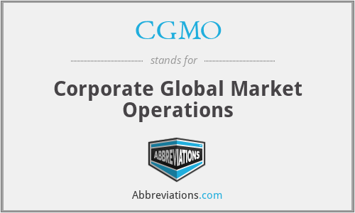 CGMO - Corporate Global Market Operations