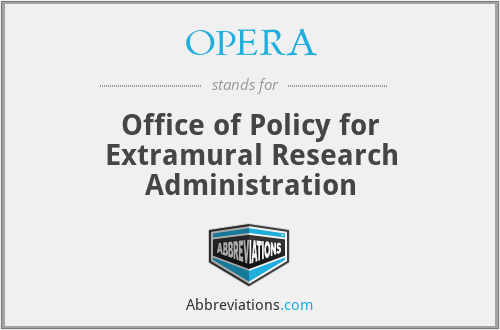 OPERA - Office of Policy for Extramural Research Administration
