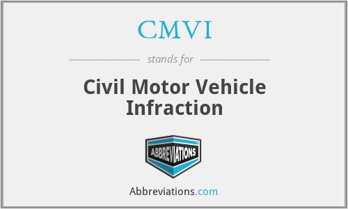 CMVI - Civil Motor Vehicle Infraction
