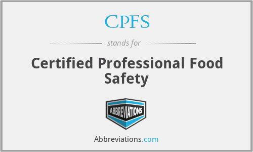 CPFS - Certified Professional Food Safety