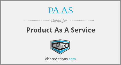 PAAS - Product As A Service