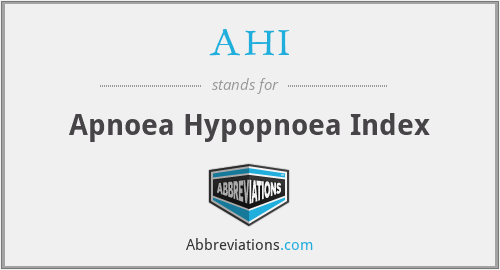 AHI - Apnoea Hypopnoea Index