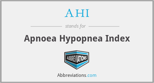 AHI - Apnoea Hypopnea Index