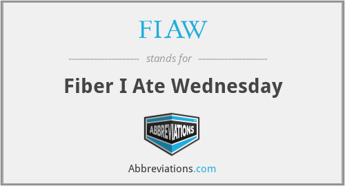 FIAW - Fiber I Ate Wednesday