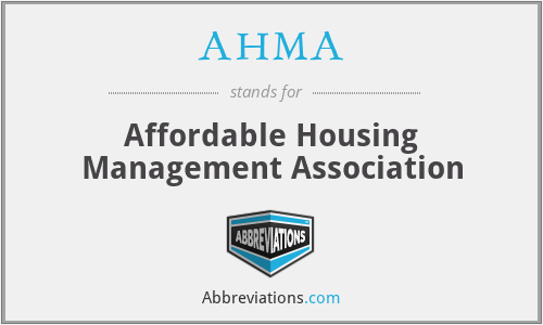 AHMA - Affordable Housing Management Association