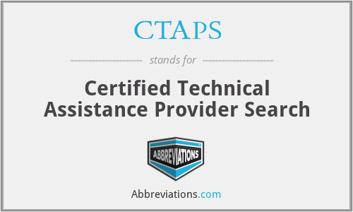 CTAPS - Certified Technical Assistance Provider Search
