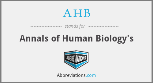 AHB - Annals of Human Biology's