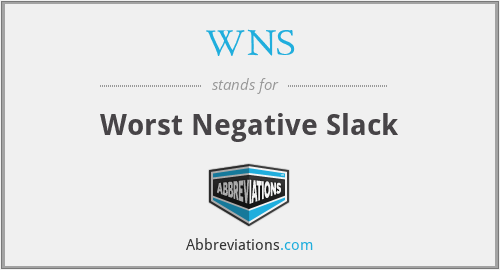 WNS - Worst Negative Slack