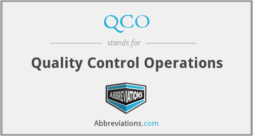 QCO - Quality Control Operations