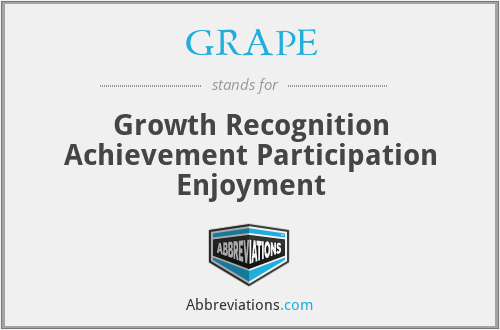 GRAPE - Growth Recognition Achievement Participation Enjoyment