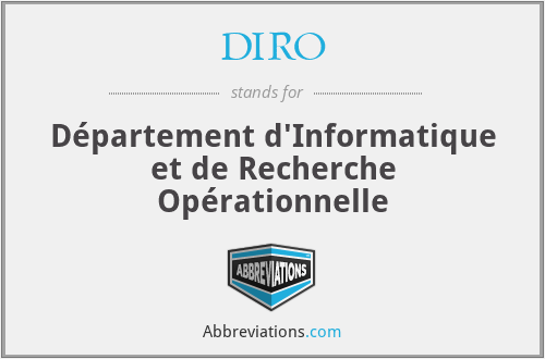 DIRO - Département d'Informatique et de Recherche Opérationnelle