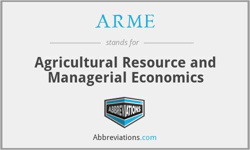 ARME - Agricultural Resource and Managerial Economics