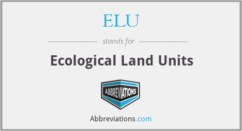 ELU - Ecological Land Units