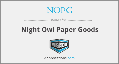 NOPG - Night Owl Paper Goods