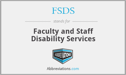 FSDS - Faculty and Staff Disability Services