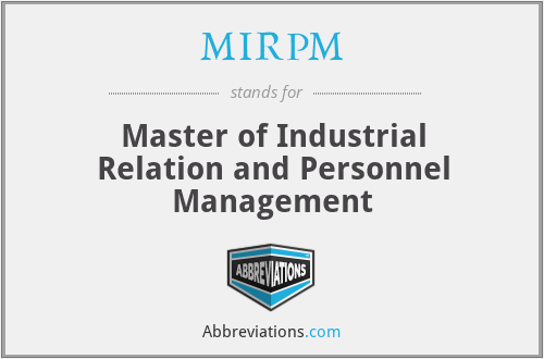 MIRPM - Master of Industrial Relation and Personnel Management