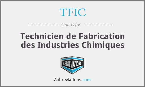 TFIC - Technicien de Fabrication des Industries Chimiques