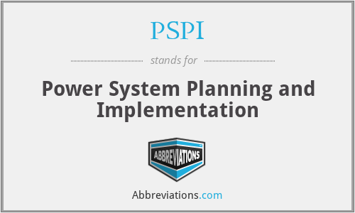 PSPI - Power System Planning and Implementation