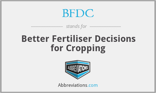BFDC - Better Fertiliser Decisions for Cropping
