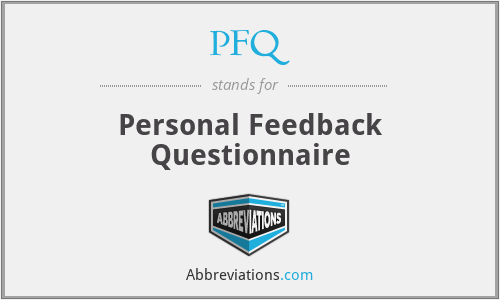 PFQ - Personal Feedback Questionnaire