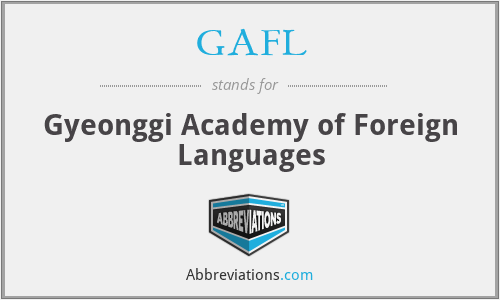 GAFL - Gyeonggi Academy of Foreign Languages