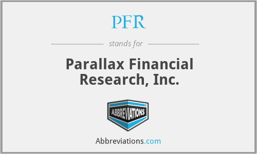 PFR - Parallax Financial Research, Inc.