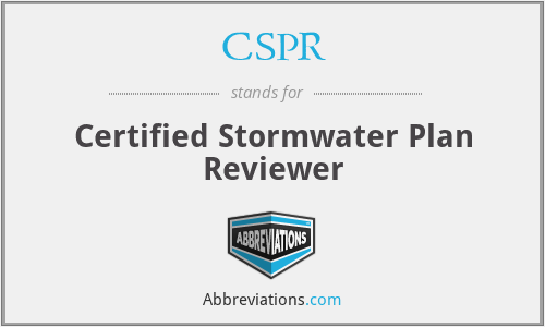 CSPR - Certified Stormwater Plan Reviewer