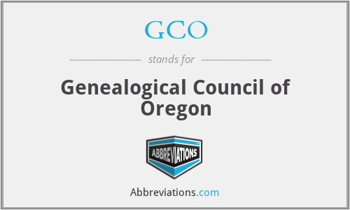 GCO - Genealogical Council of Oregon