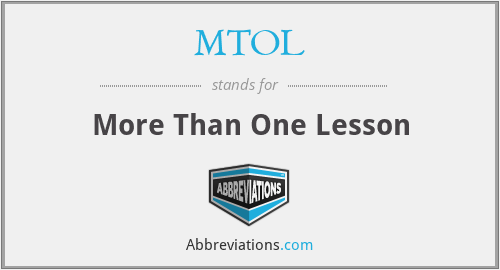 MTOL - More Than One Lesson
