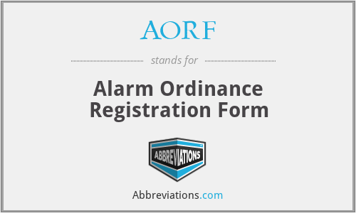 AORF - Alarm Ordinance Registration Form