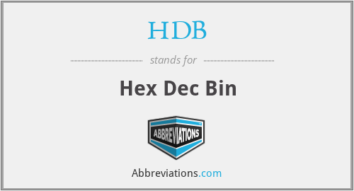HDB - Hex Dec Bin