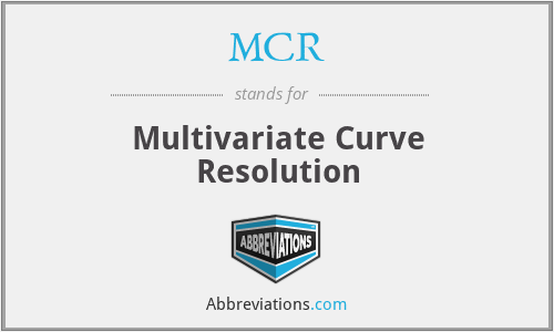MCR - Multivariate Curve Resolution