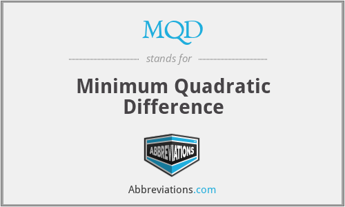 MQD - Minimum Quadratic Difference