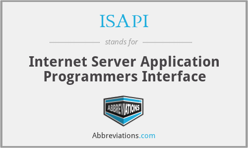 ISAPI - Internet Server Application Programmers Interface
