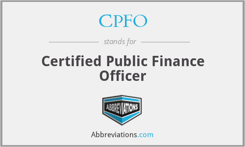 CPFO - Certified Public Finance Officer